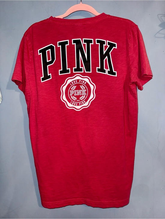 PINK Victoria's Secret Tops - Victoria’s Secret PINK Bright RED Graphic Logo Tee Size Small